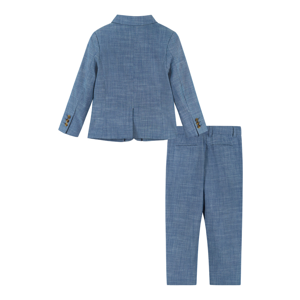 2-Piece Chambray Suit Set | Blue (Size 7 -16 Years) - Andy & Evan