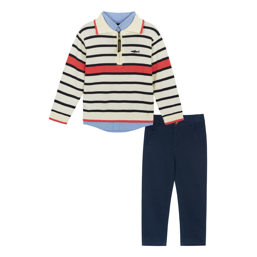 3-Piece Striped Sweater & Pant Set | Multicolor - Andy & Evan