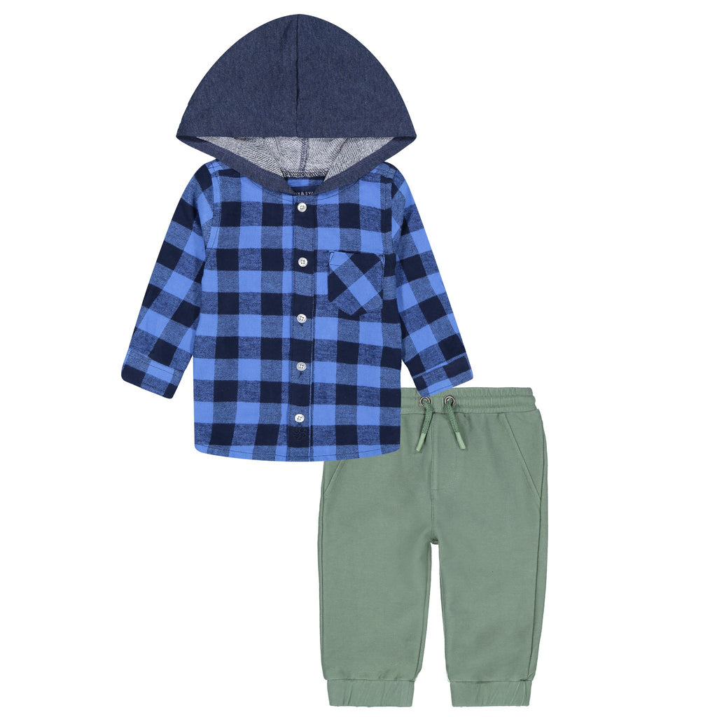 Button Down Hoodie/ Jogger Set - Andy & Evan