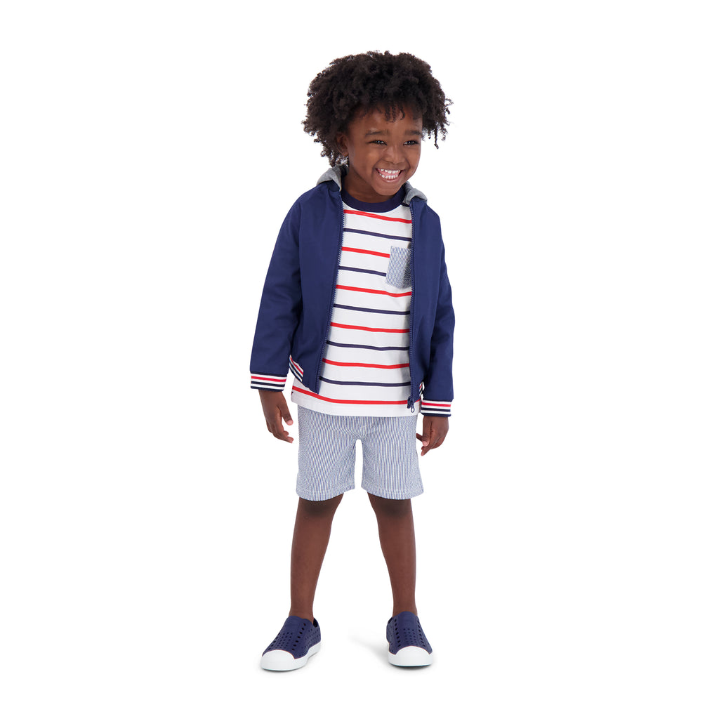Boys Brushed Twill Hooded Bomber - Andy & Evan